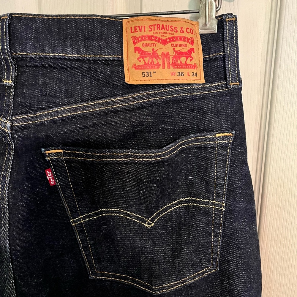 Levi's Men's Dark Blue Jeans Straight Leg